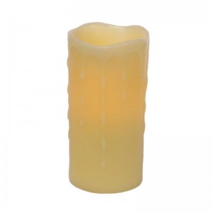 The Holiday Aisle Battery Operated Flameless LED Dripping Wax Christmas Pillar Candle THDA6895